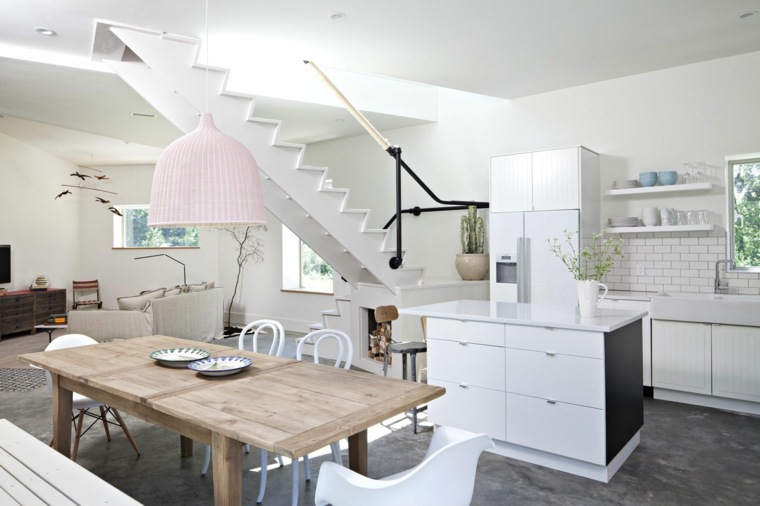 modernus interjeras baltos virtuvės
