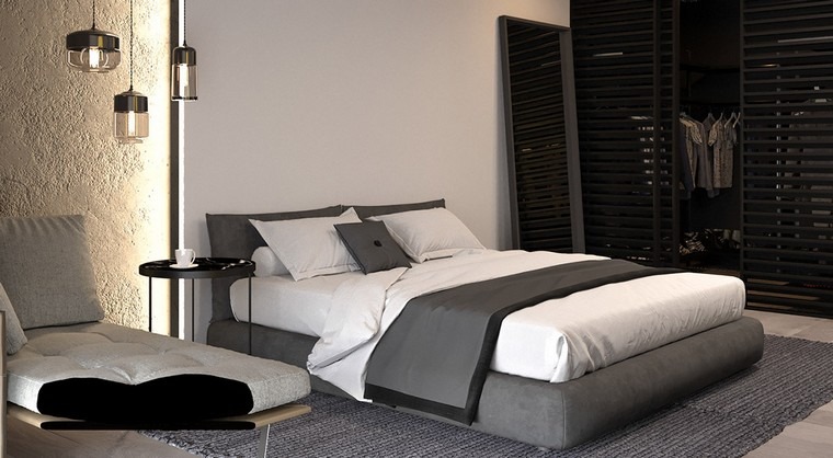Ideja za tepih od 13 kreveta, spavaća soba-sivi pod