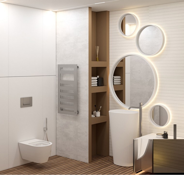 Toaleti s 25 okruglih ogledala-ideja-vrt-viseći