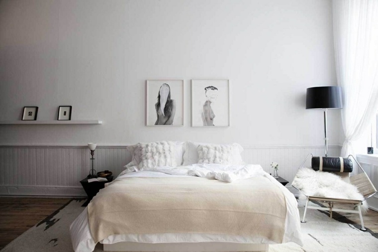 modernaus skandinaviško stiliaus rėmo sieninė lova kiliminė grindų fotelis