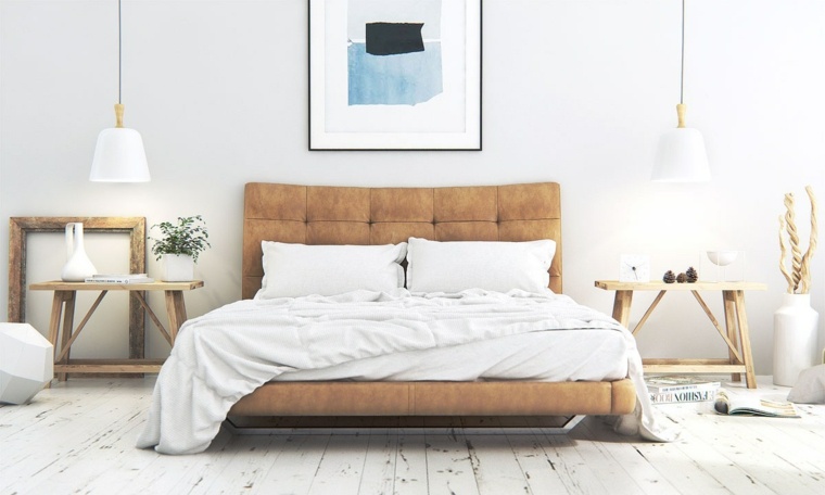 lova interjeras miegamasis skandinaviško dizaino deko rėmo sienų apšvietimo pakaba