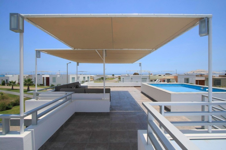 modern tetőkert cserép úszómedencék pergola