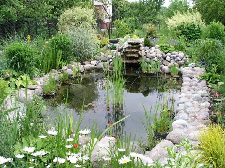 ötlet szabadtéri tó kerti dekoráció dekoráció