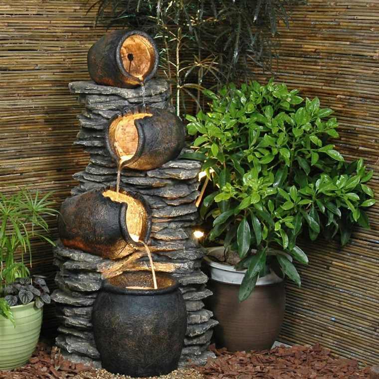 szökőkút deco ötlet szabadtéri kerti kövek