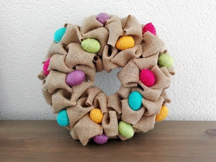 2018年イースターデーwreath-fabric-eggs-multicolored