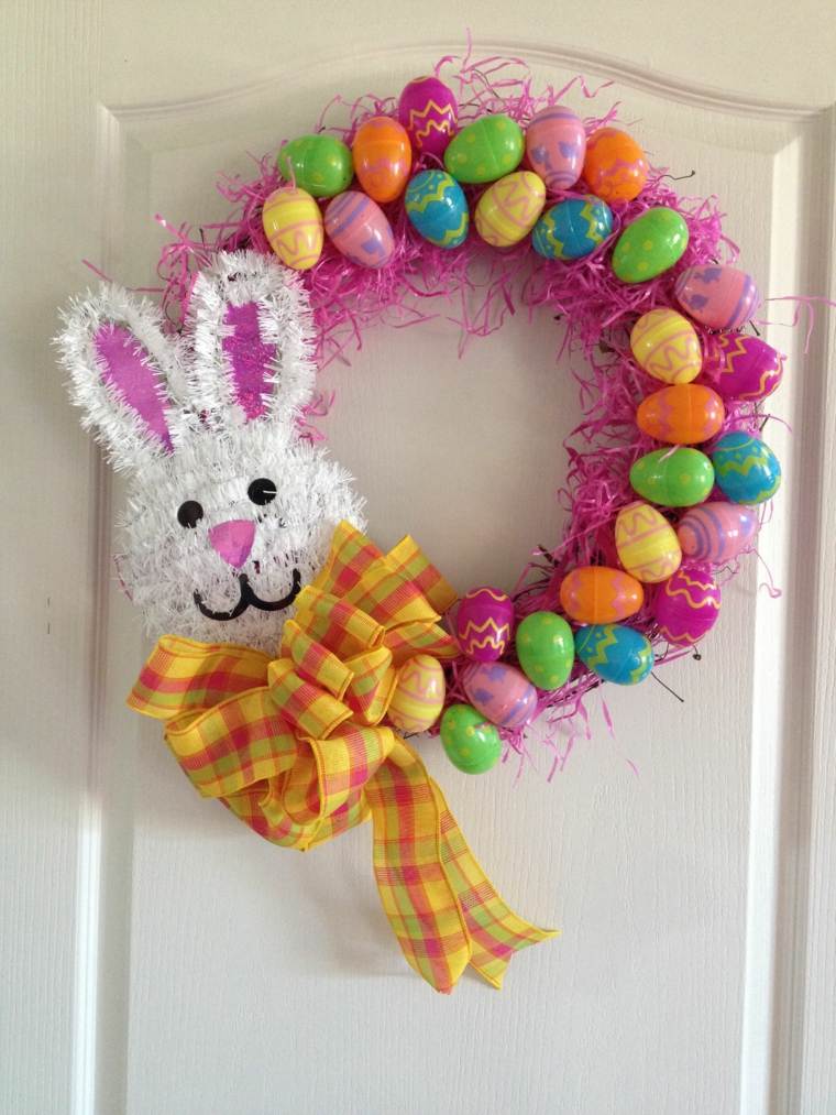 2018年イースターデーwreath-bunny-eggs-multicolored