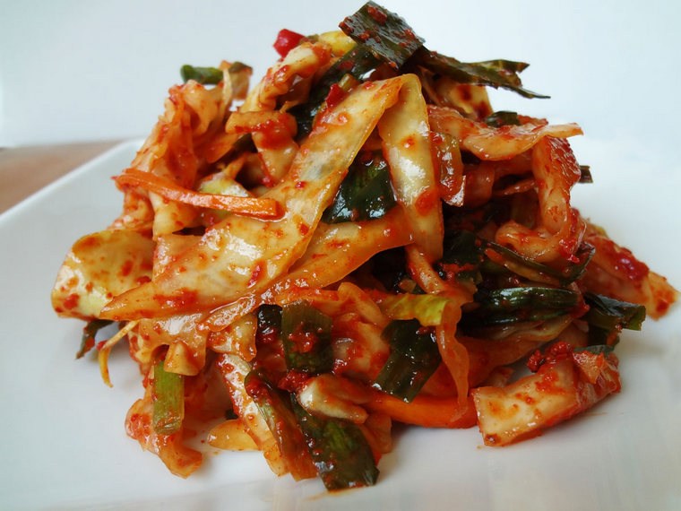 kimchi jūros dumblių geras garnyras