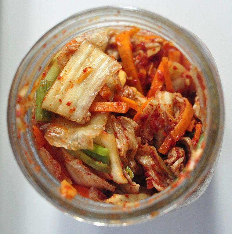 kimchi stiklainio fermentuotos daržovės