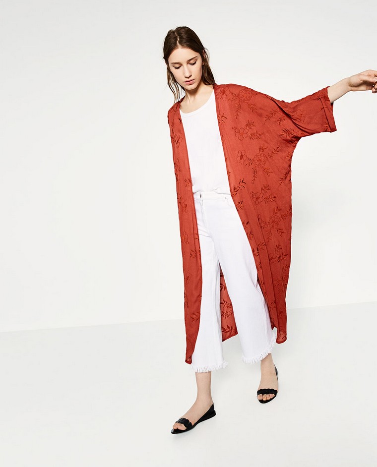 kimono ženski izgled bijele hlače modna žena 2018