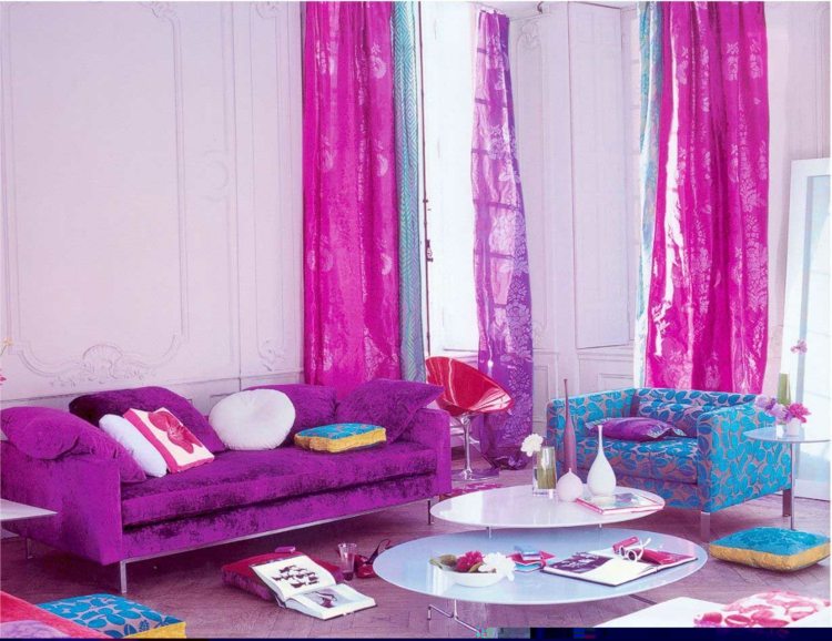 ružičasti dekor dnevne sobe