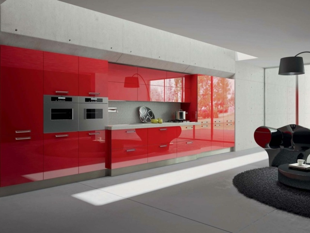 Cucina design Arrital rosso chiaro