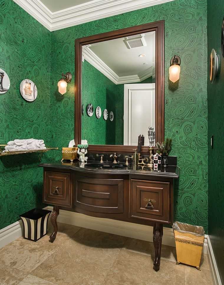 zöld márvány fürdőszoba tapéta