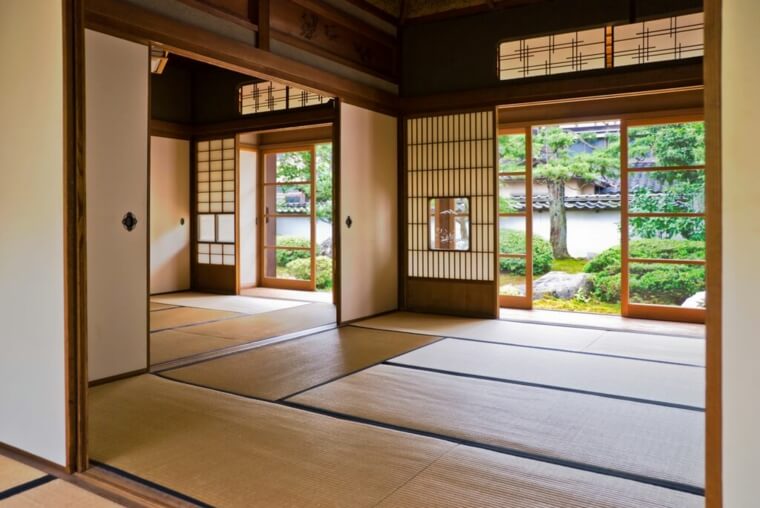 Japán-hagyományos-ház-dekoráció-padlóburkolat-japán-tatami-szőnyeg