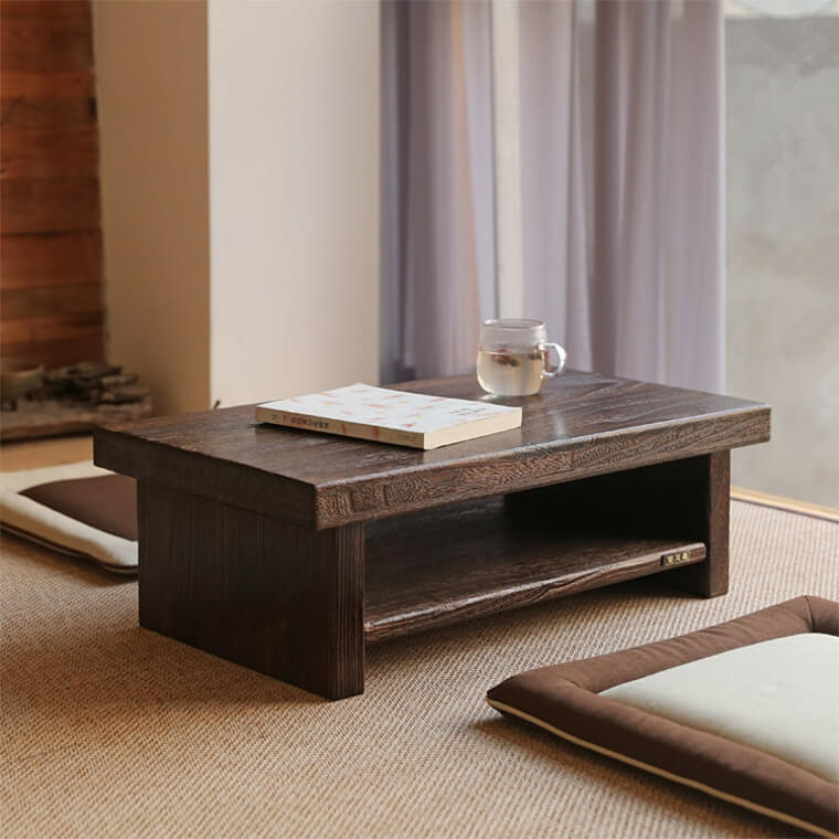 tradiciniai japoniški namai-rytietiški-apdaila-japoniški baldai-kavos-stalo-pagalvėlės-grindų nuotraukos