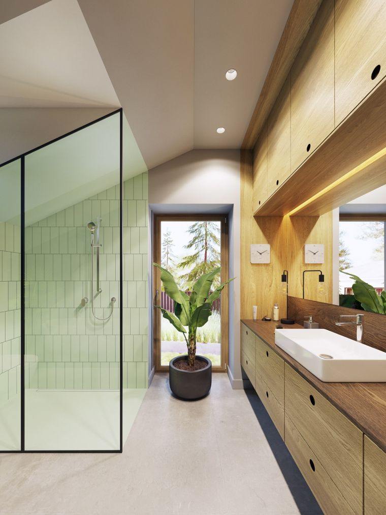 deko-kupaonica-moderno-drvo-biljke-u-loncu