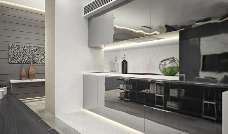 neutralios spalvos pilkos spalvos virtuvės spintelės dizainas
