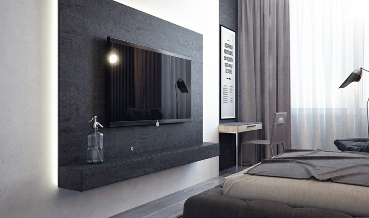 neutralios spalvos modernių miegamojo baldų sienų dekoras