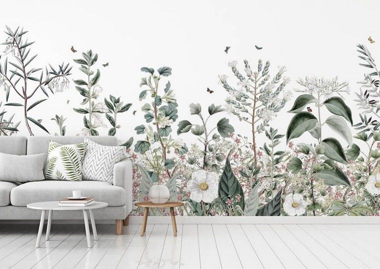 trópusi minták a modern nappaliban