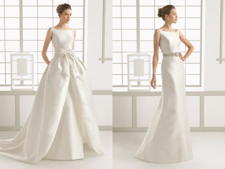 abito da sposa bianco lungo convertibile