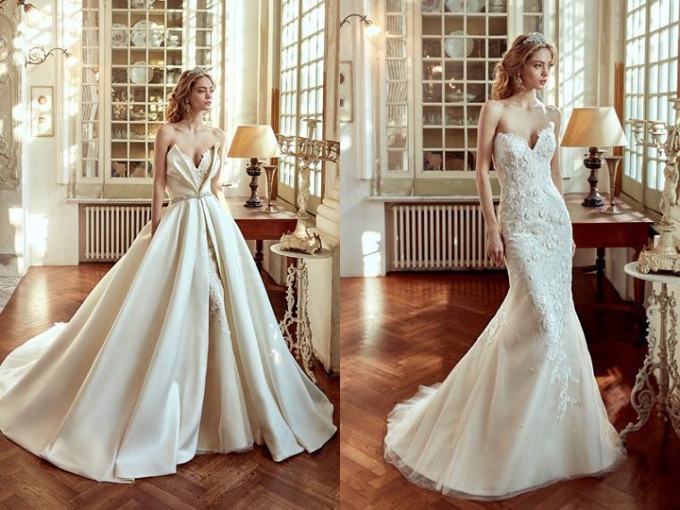 konvertuojama vestuvinės suknelės modelis-undinė-ilga
