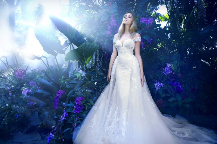 du viename vestuvių suknelė-ilgas evoliucinis modelis