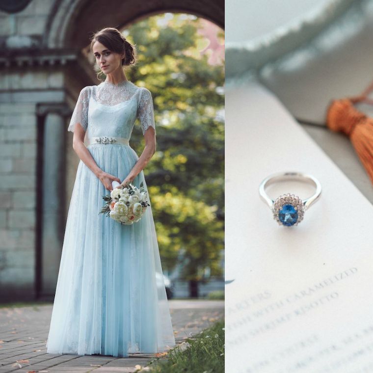 abito da sposa blu lungo-corto-idee-modelli