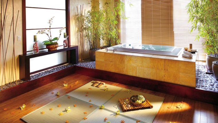 Zen bagno arredo spa atmosfera accessori in legno