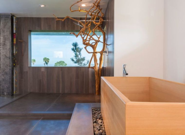 Zen pribor za dizajn kupaonice šljunak drveno lječilište