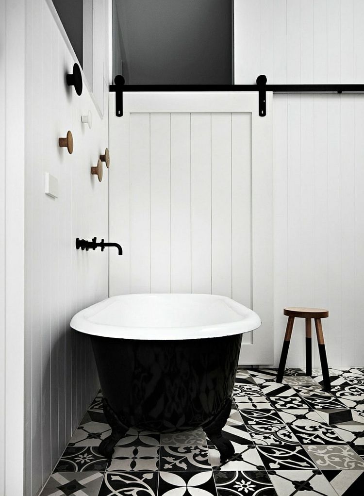 fekete fehér fürdőszoba dekorációs ötletek