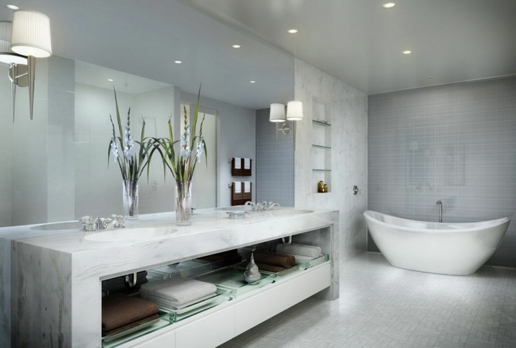 fehér fürdőszobai tervezési ötletek