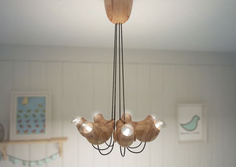 lampada in legno di design per l'illuminazione dei bambini