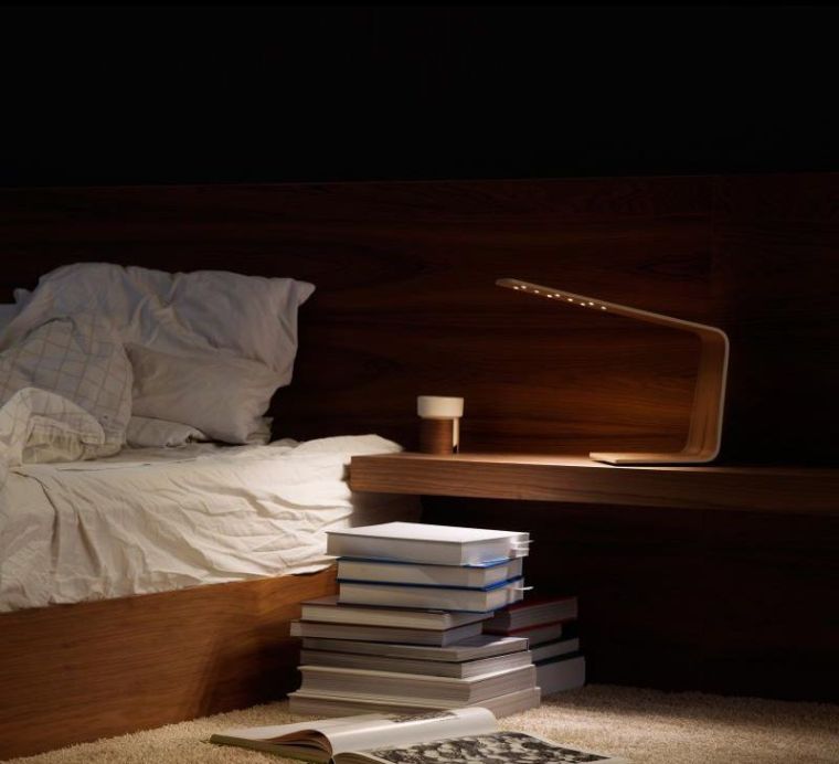 Lampada decorazione camera da letto comodino legno