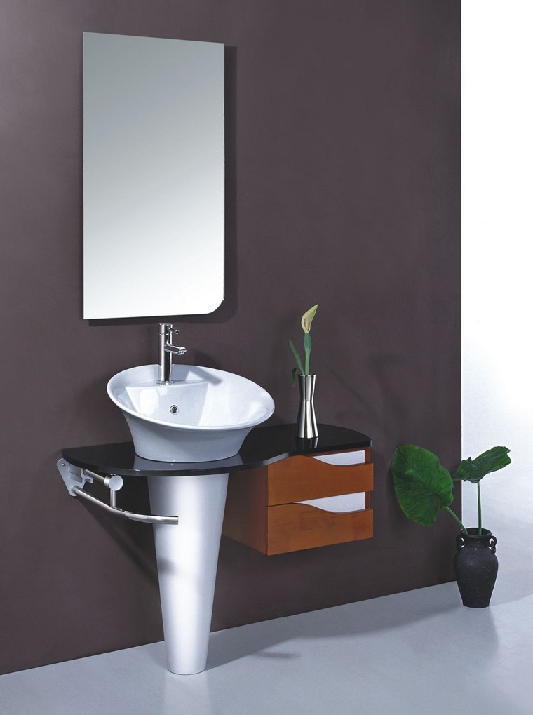 egyedi-fürdőszobai hiúságok-hagyományos-modern ruchi-fantasztikus-design-a-szürke-fal-ötletek-fehér-talapzat-egyedi-fürdőszoba-hiúság-ötletek-barna-érdekes- fürdőszoba-c