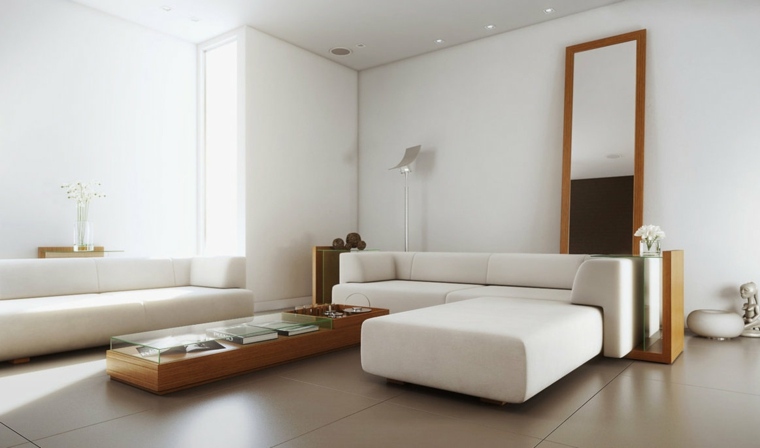 minimalista nappali belső bútor kanapé végek