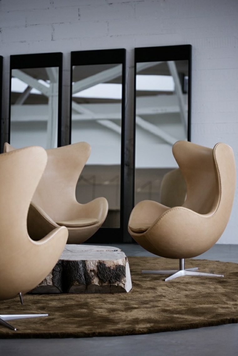 Egg chair design moderno brown tappetino egg chair