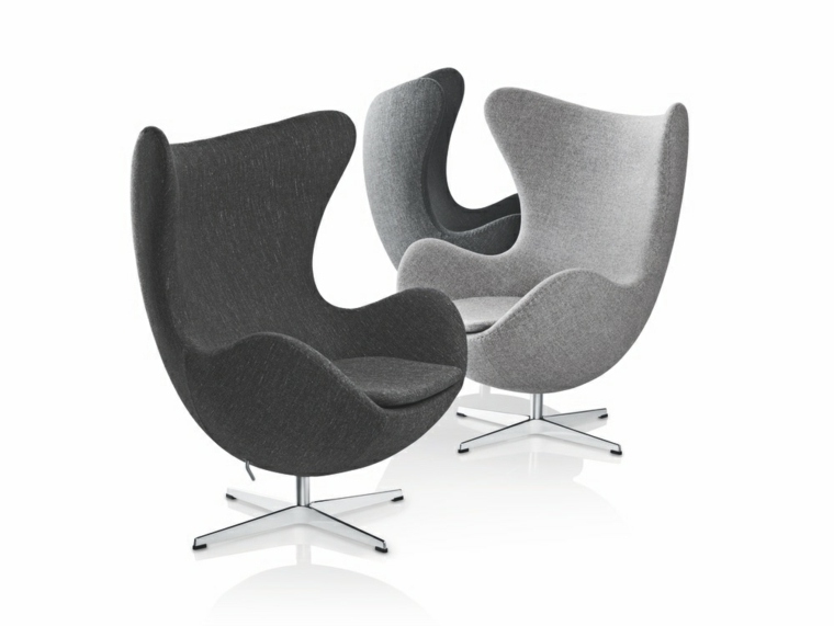 Poltrona design danese grigia jacobsen design egg chair