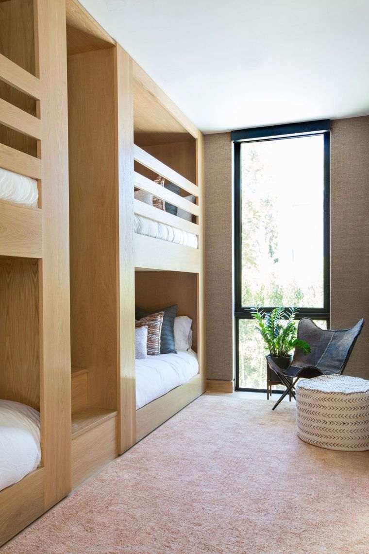 moderno-drvena-krevet na kat-soba za goste