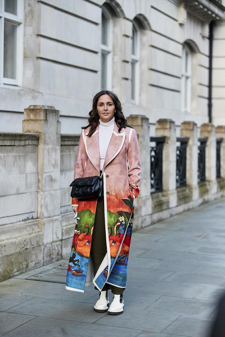 London street style 2020 őszi hosszú kabát megjelenés