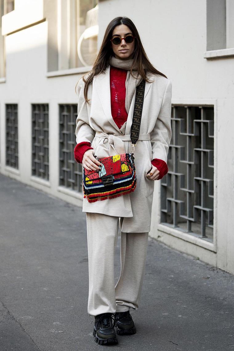 Cappotto bianco street style milanese