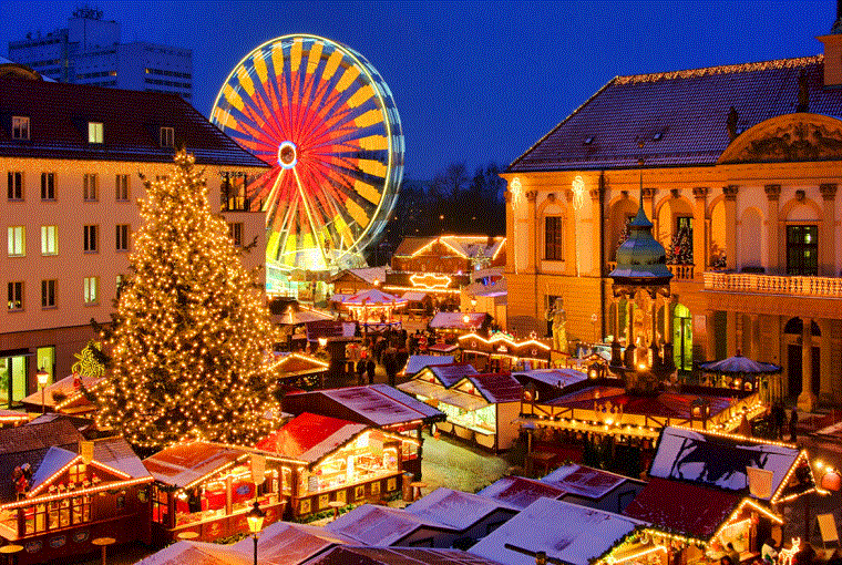 クリスマスマーケットドレスデン-ドイツ-お祭り-装飾-群衆
