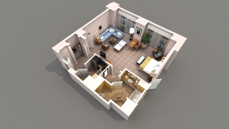 3d kompaktni plan studio apartmana