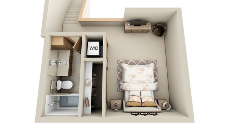 terv lakás építészet kis stúdió 3d