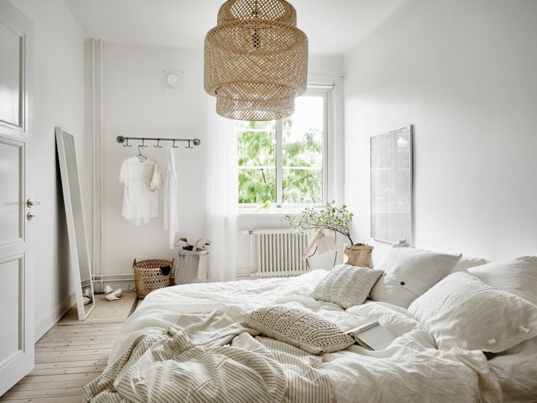 Lampada a sospensione in legno per camera da letto in stile scandinavo