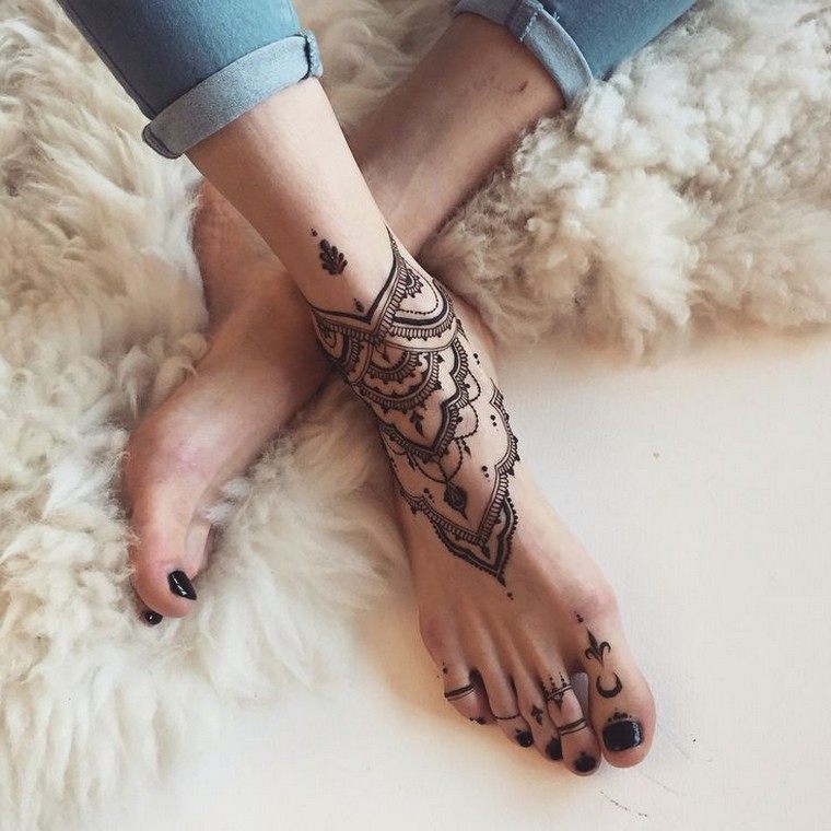 Ideiglenes láb tetoválás ötlet tetoválás henna láb