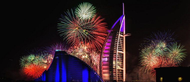 Fuochi d'artificio di Capodanno a Dubai
