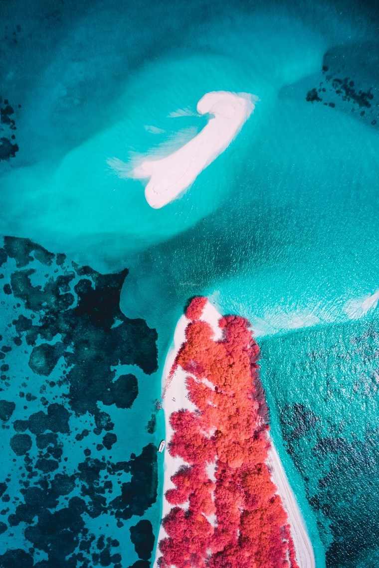 Foto infrarossi delle Maldive Paolo Pettigiani prese dal drone DJI