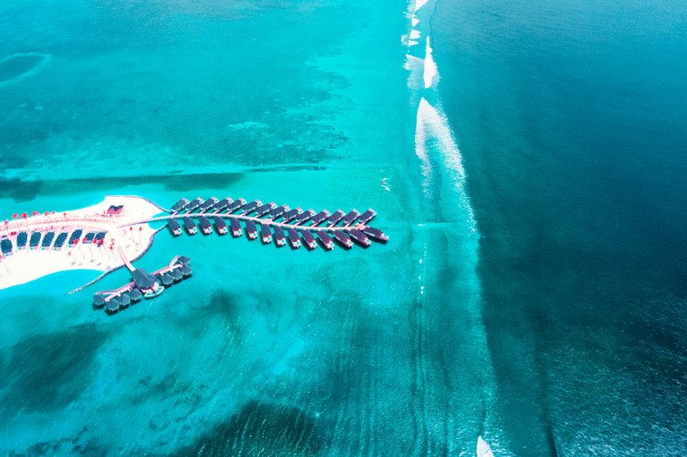 Il drone fotografico infrarossi Paolo Pettigiani delle Maldive e le case dell'isola