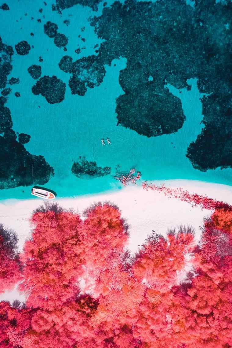 Le Maldive Paolo Pettigiani foto drone infrarossi persone che si bagnano