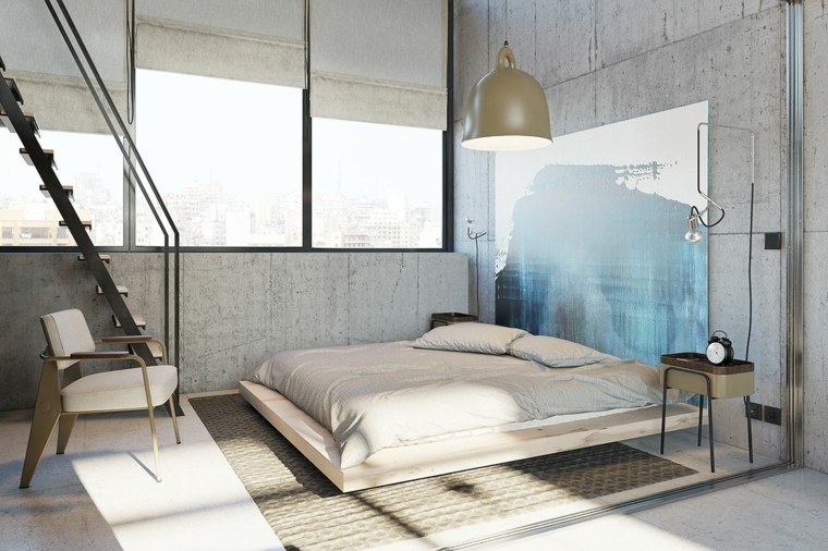 moderni lova žemos platformos suaugusiųjų miegamojo interjero dizaino medis