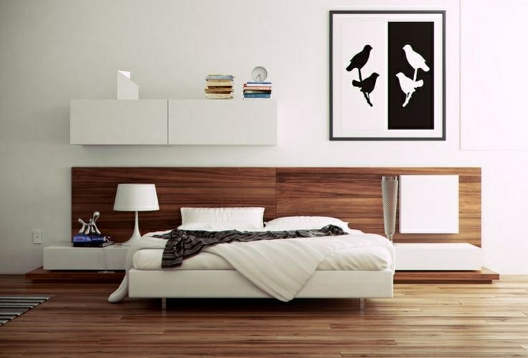 letto moderno legno ferro contrasto